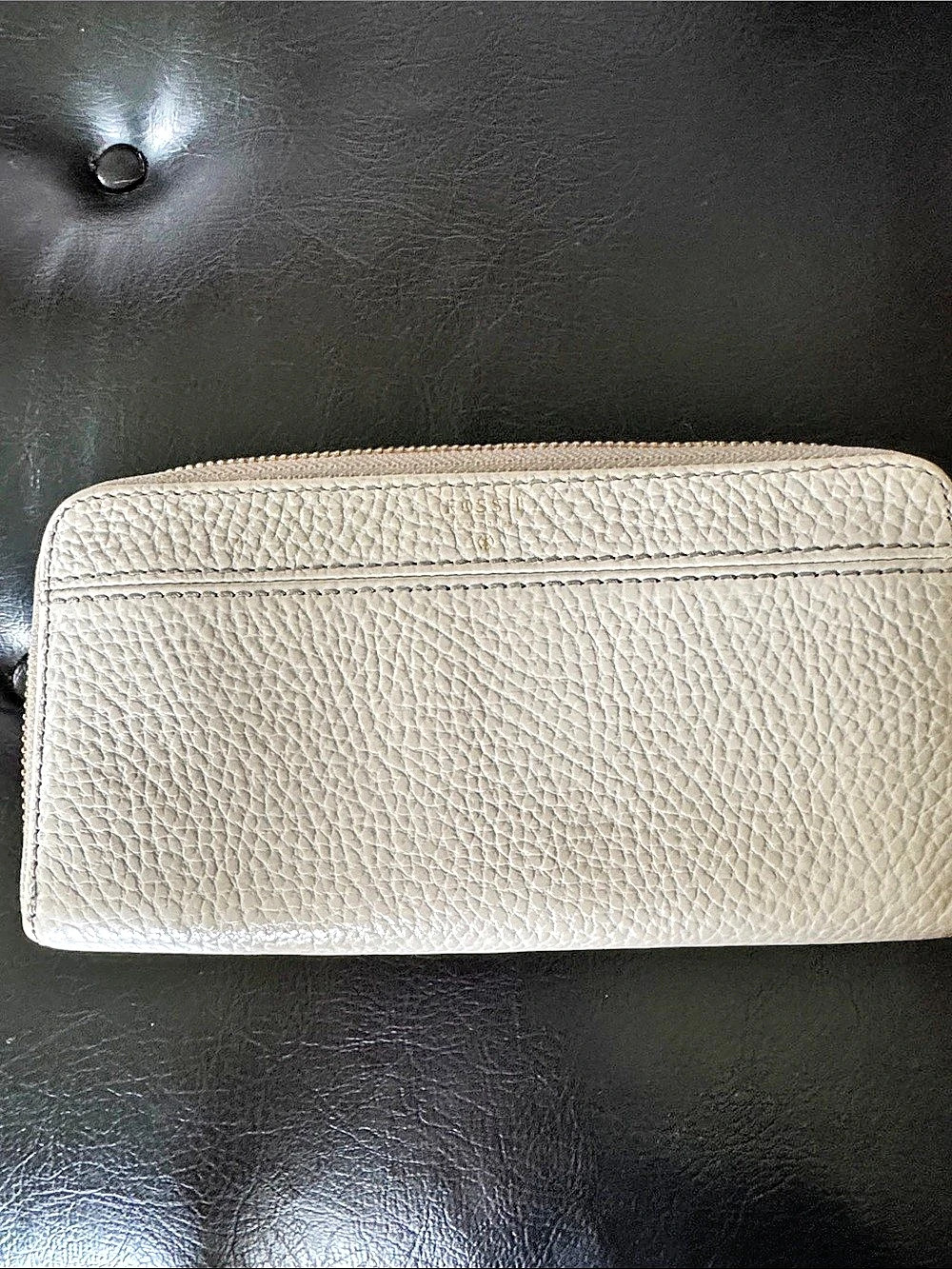 Fossil Logan RFID Zip Around Clutch Wallet Gray